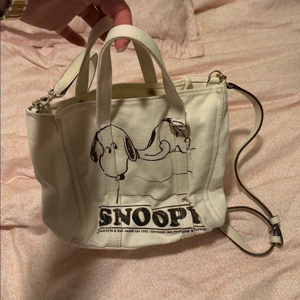 MARC JACOBS x PEANUTS Snoopy Tote Bag Medium 2 Way Open Top Japan Exclusive - Picture 14 of 17